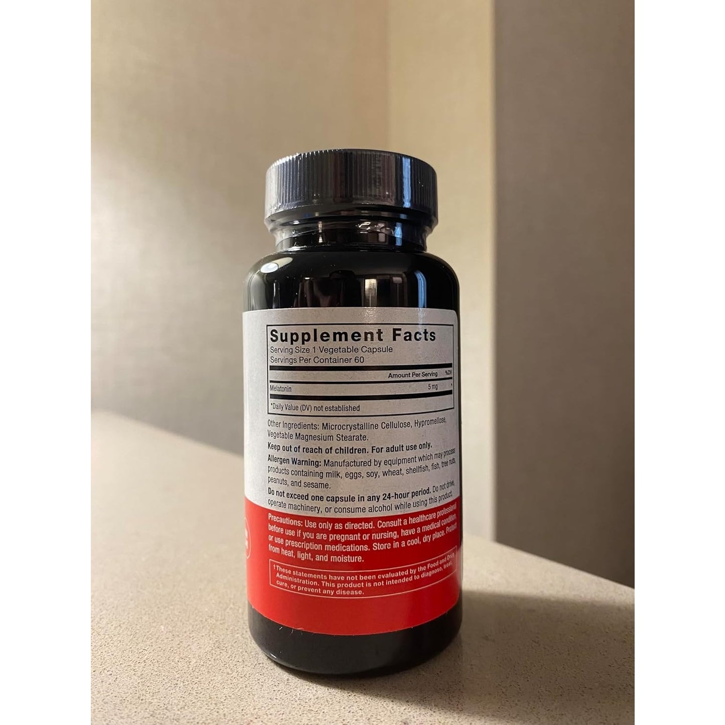 FORCE FACTOR Melatonin 5mg, Drug-Free Supplement, Vegan, Non-GMO, 60 Vegetable Capsules - Medaid