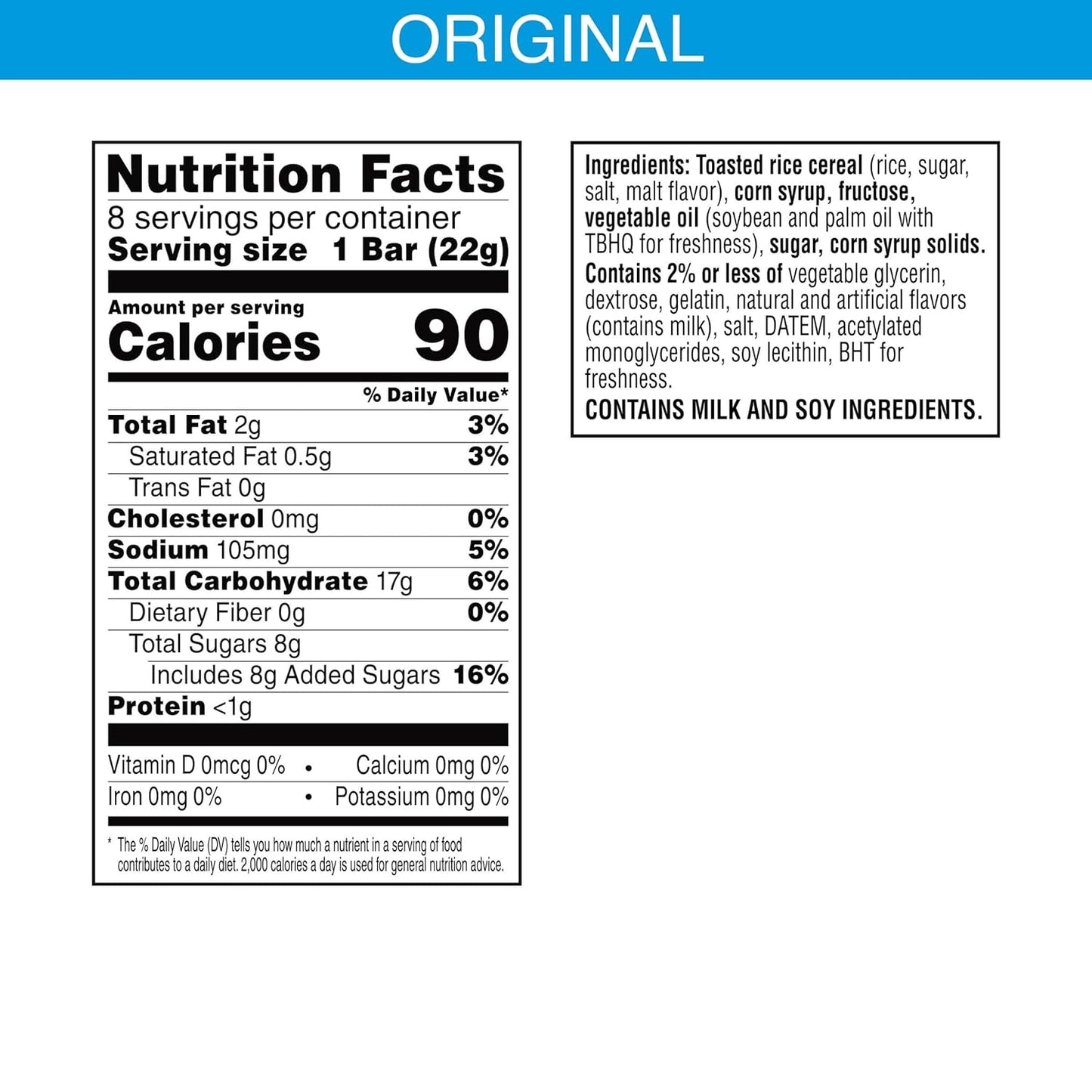 Rice Krispies Treats Crispy Marshmallow Squares, Original, Singles - Medaid