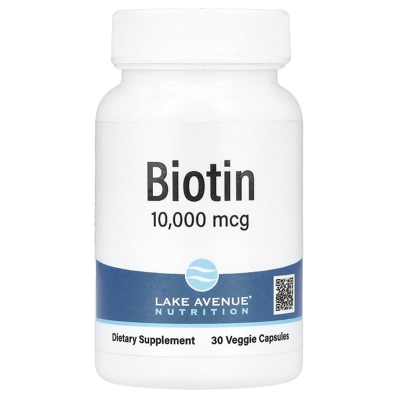 Lake Avenue Nutrition, Biotin, 10,000 mcg, 30 Veggie Capsules - Medaid