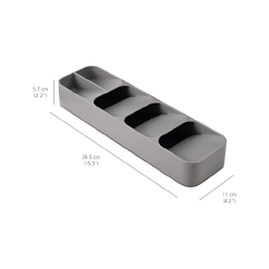 Joseph Joseph DrawerStore Compact Cutlery Organizer Kitchen Drawer Tray, Small,Gray - Medaid