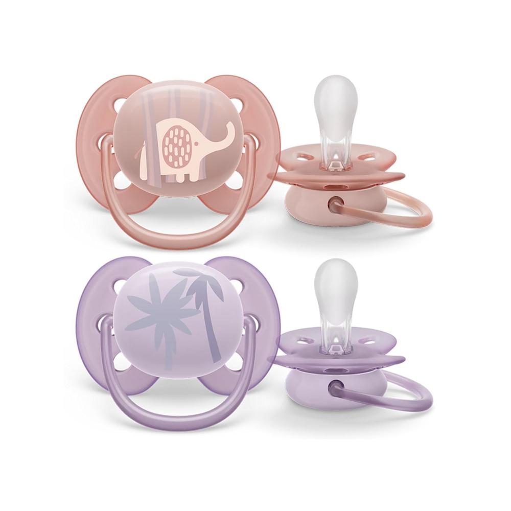 Ultra Soft Soother Girl Animal 0-6M Pack Of 2 - Medaid International