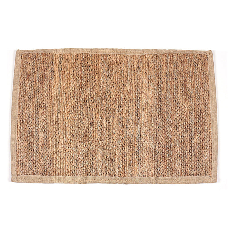 90 CM X 60 CM Handmade Rectangular Natural Fibers Jute Rug with Nest Cloth Ends Braided Reversible Rugs for Bedroom Living Room Indoor and Outdoor - Medaid