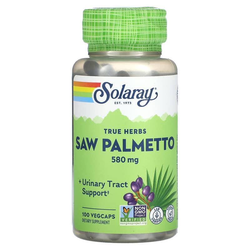 Solaray, True Herbs, Saw Palmetto, 580 mg, 100 Vegcaps - Medaid