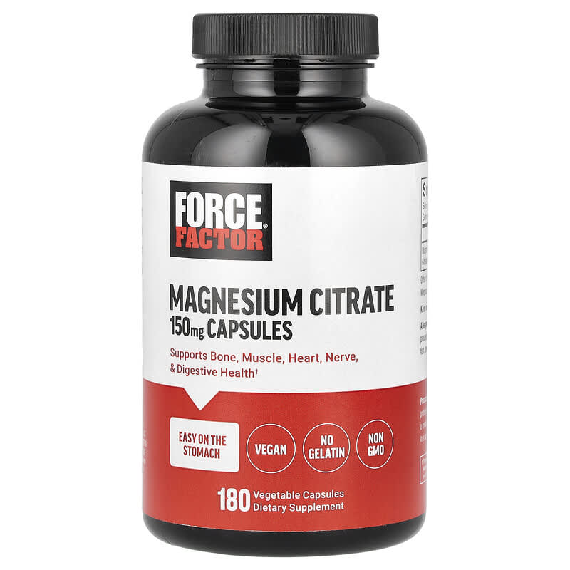 Force Factor, Magnesium Citrate, 150 mg, 180 Vegetable Capsules - Medaid