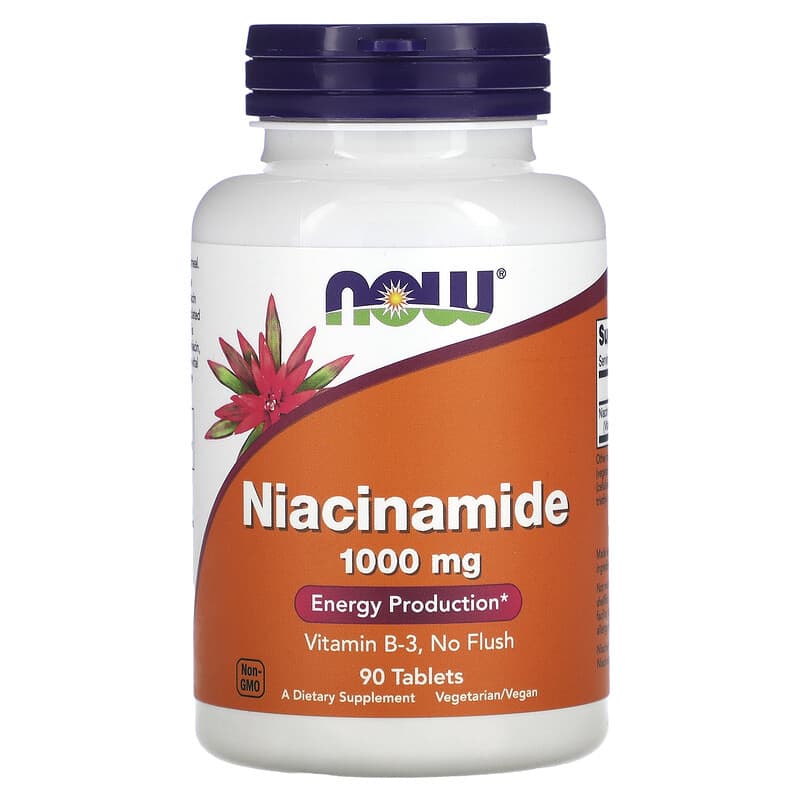 NOW Foods, Niacinamide, 1,000 mg, 90 Tablets - Medaid