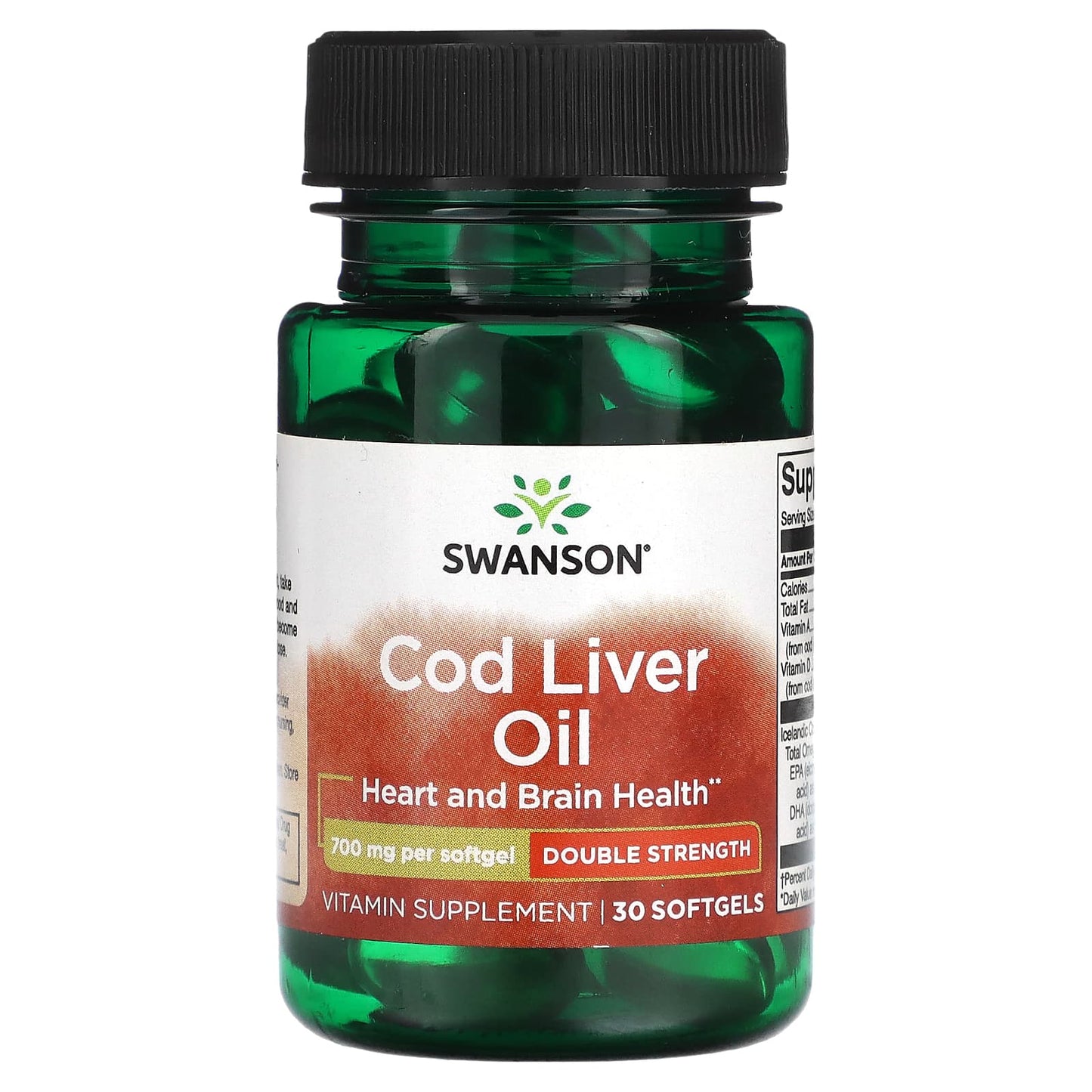 Swanson, Cod Liver Oil, Double Strength, 700 mg, 30 Softgels - Medaid