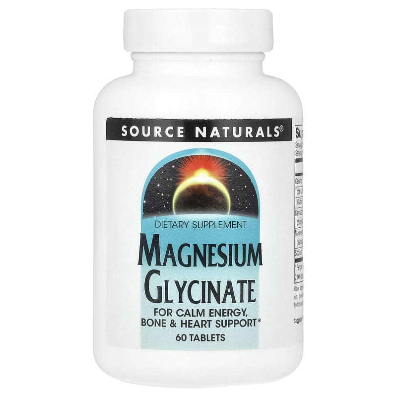 Source Naturals, Magnesium Glycinate, 60 Tablets - Medaid