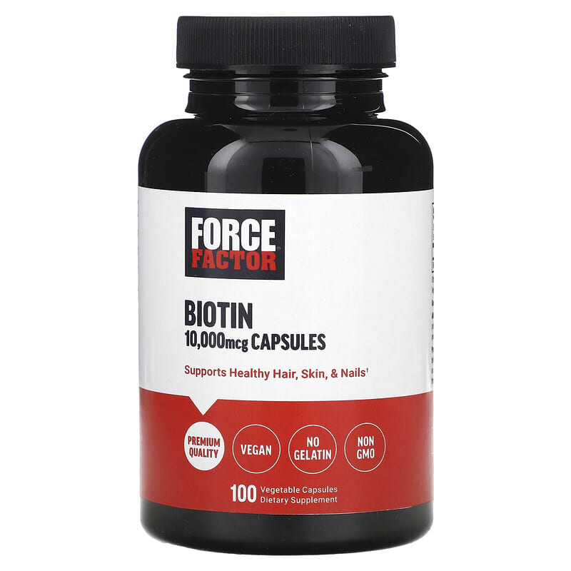 Force Factor, Biotin, 10,000 mcg, 100 Vegetable Capsules - Medaid