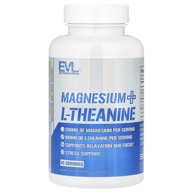 EVLution Nutrition, Magnesium Plus L-Theanine , 90 Veggie Capsules - Medaid