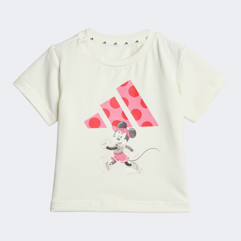 Adidas Disney Minnie Mouse Baby-Girls Sportswear Set Off White/Pink/Ruby - Medaid
