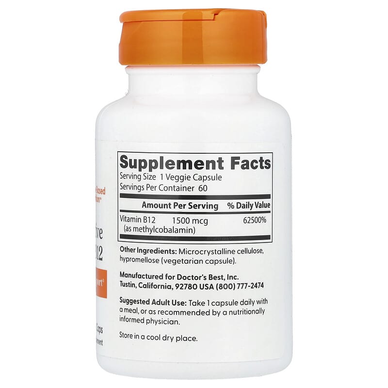 Doctor's Best, Fully Active B12, 1,500 mcg, 60 Veggie Caps - Medaid