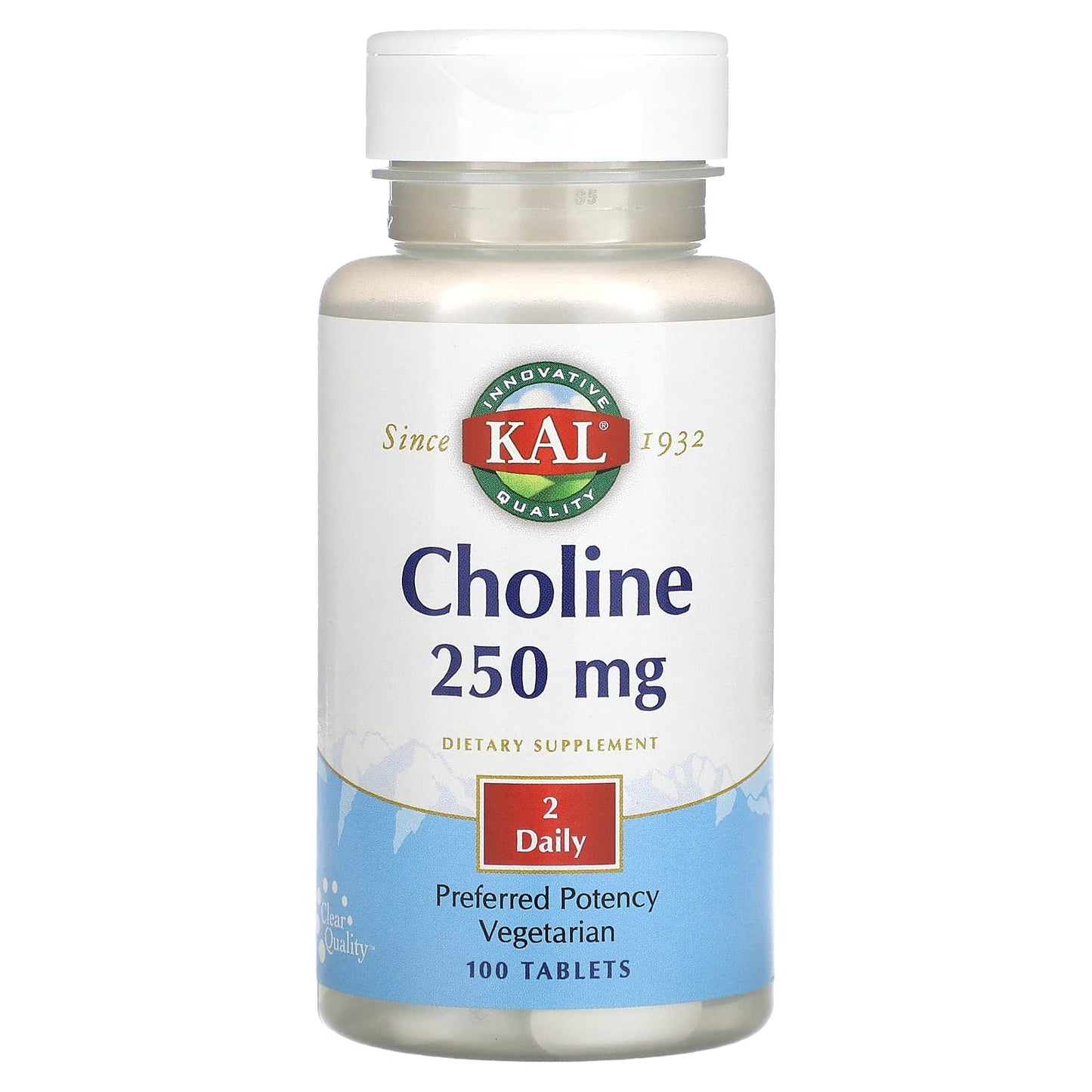 KAL, Choline, 250 mg, 100 Tablets (125 mg per Tablet) - Medaid