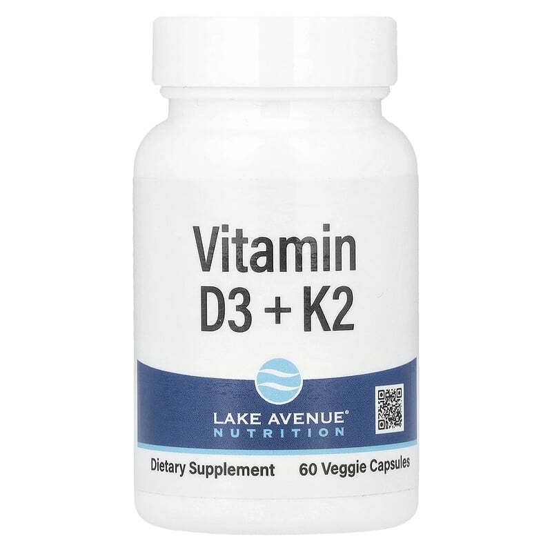 Lake Avenue Nutrition, Vitamin D3 + K2, 60 Veggie Capsules - Medaid