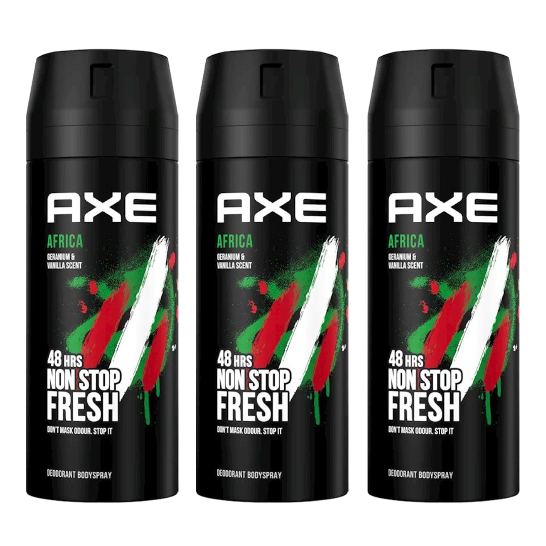 Axe Africa 48H Non Stop Fresh Spray Deodorant For Him - Pack Of 3 - Medaid