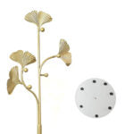 175 CM Freestanding Leaf Shape Metal Coat Rack with Stable Marble Base Clothes Hanger Stand with 5 Hooks Coat Racks for Hats Scarves Handbags Gold - Medaid