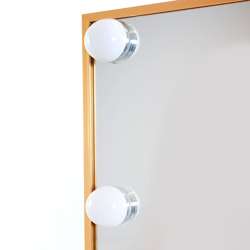 170 CM, Modern Mirror with LED Bulbs and Smart Touch Control, Wall Mounted Mirror with Gold Metal Frame for Bedroom, Living Room - Medaid