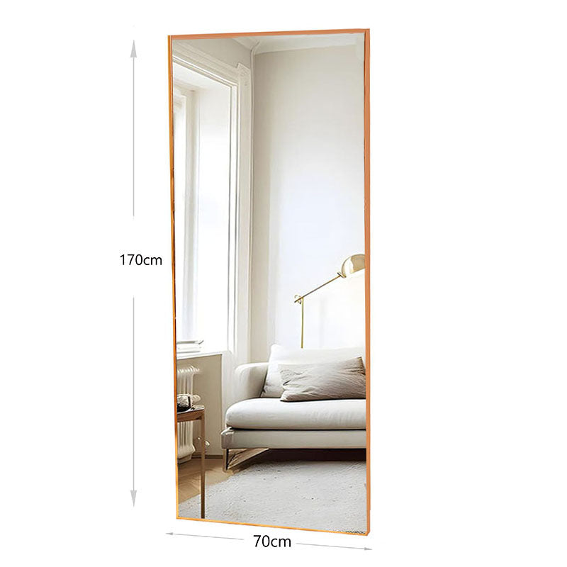 170 CM Modern Mirror Wall Mounted or Leaning Against Wall Mirror with Gold Metal Frame for Bedroom and Living Room Gold - Medaid
