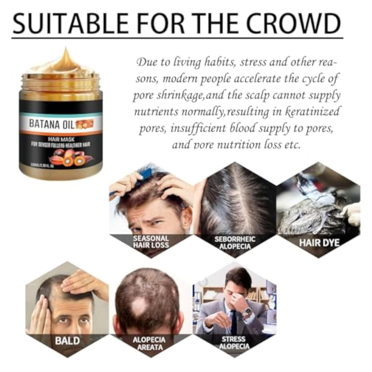 YBW Batana Oil for Hair Growth and Nourishment (100G), YBW Natural Batana Oil to Prevent Hair Loss, Eliminates Split Ends for Men and Women - 100g - Medaid