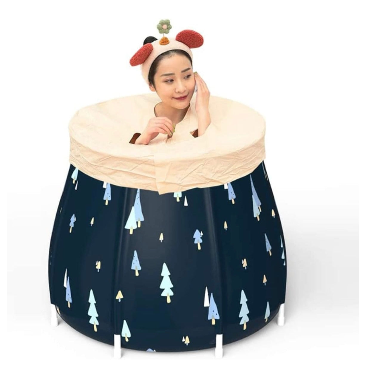 Zertylre Portable Foldable Bathtub for Adults, Soaking Tub for Shower Stall, Separate Family Bathroom SPA Hot Bath Tub, Efficient Maintenance of Temperature, Ideal for Hot bath ice bath - Medaid