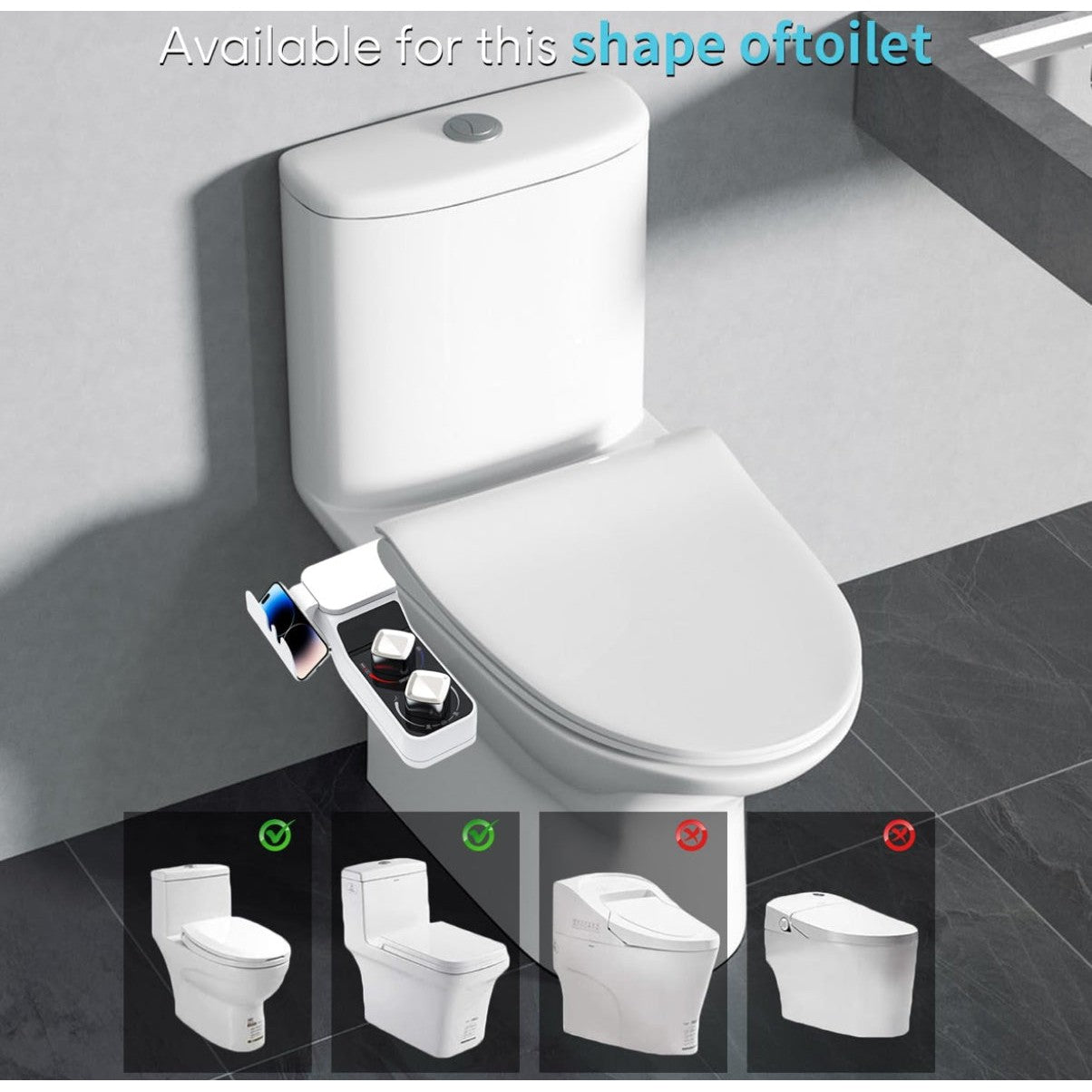 Angju Bidet Attachment for Toilet, Non-Electric Bidet Toilet Attachment, Cool & Warm Temperature Control, Self Cleaning Water Sprayer with Adjustable Water Pressure Nozzle, Frontal & Rear Wash - Medaid