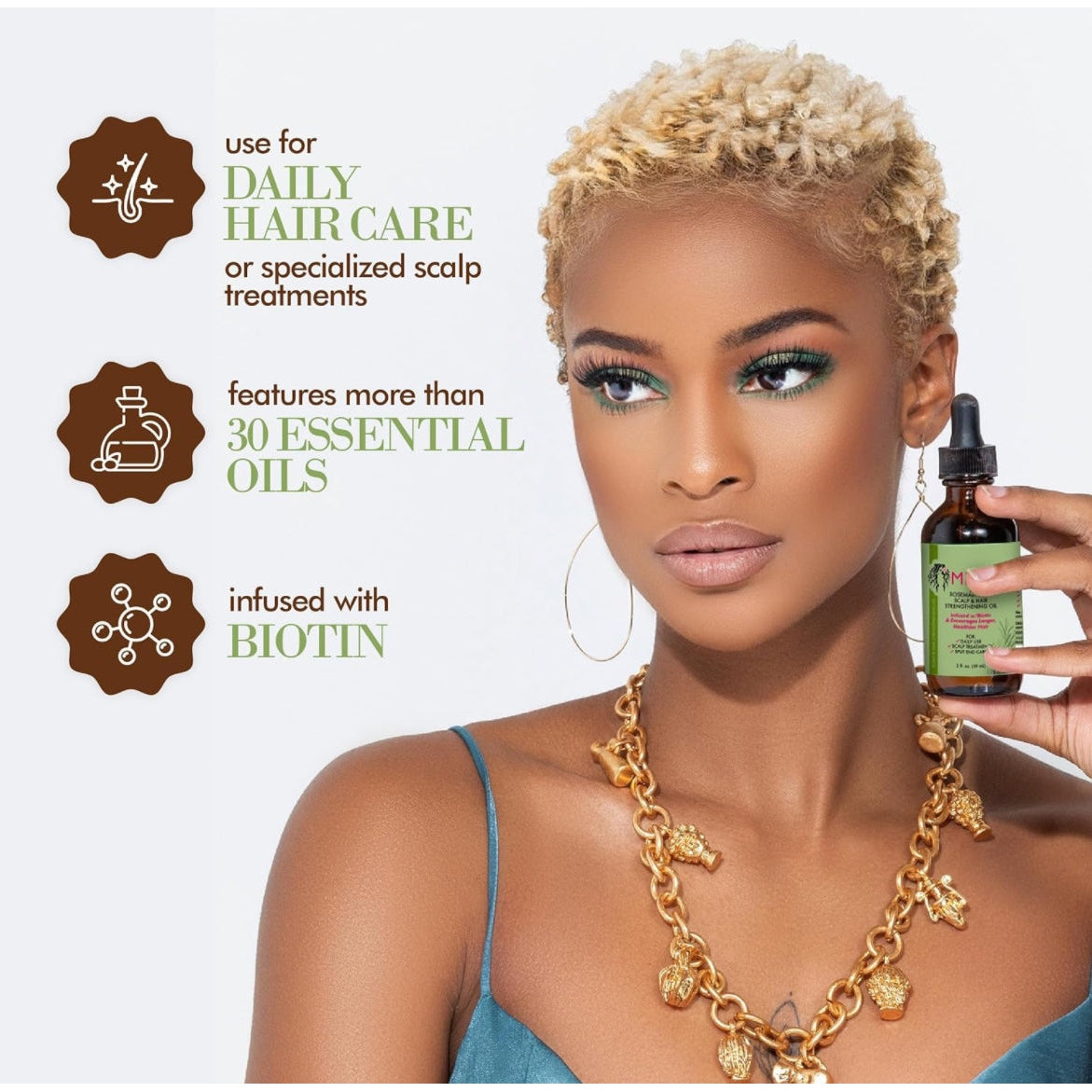 Mielle Organics MIELLE - ROSEMARY MINT, SCALP & HAIR OIL, INFUSED W/BIOTIN & ENCOURGES GROWTH - Package may vary - Medaid