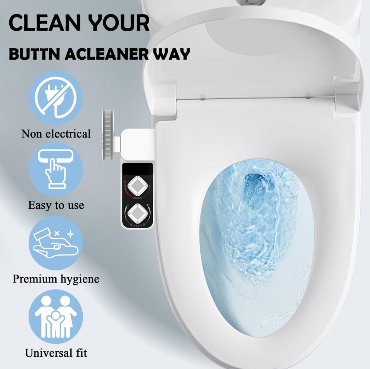 Angju Bidet Attachment for Toilet, Non-Electric Bidet Toilet Attachment, Cool & Warm Temperature Control, Self Cleaning Water Sprayer with Adjustable Water Pressure Nozzle, Frontal & Rear Wash - Medaid