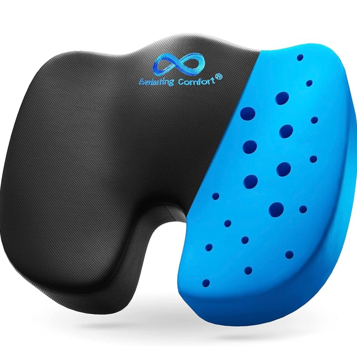 Everlasting Comfort Doctor Recommended Memory Foam Seat Cushion for Office Chairs & Car Seat - Ergonomic Office Desk Accessories for Tailbone Pain Relief, Sciatica & Back Support - Medaid International