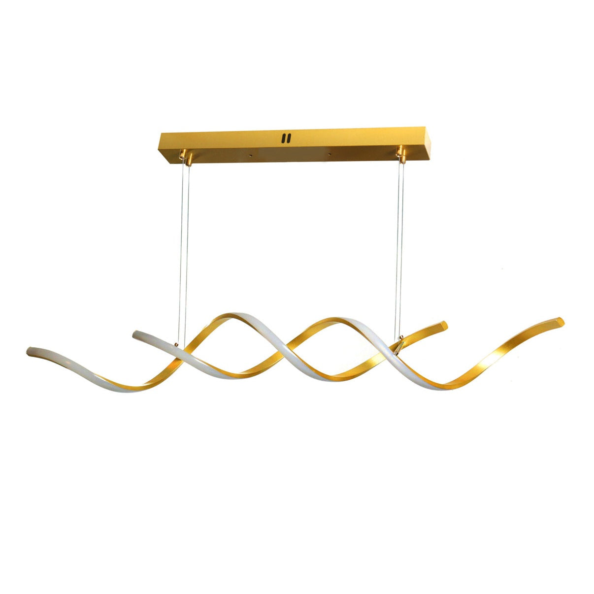 120 CM Modern Hanging LED Helix Pendant Lights for Dining Room Kitchen Bedroom Living Room Gold - Medaid