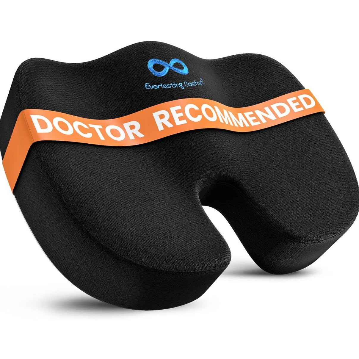Everlasting Comfort Doctor Recommended Memory Foam Seat Cushion for Office Chairs & Car Seat - Ergonomic Office Desk Accessories for Tailbone Pain Relief, Sciatica & Back Support - Medaid International