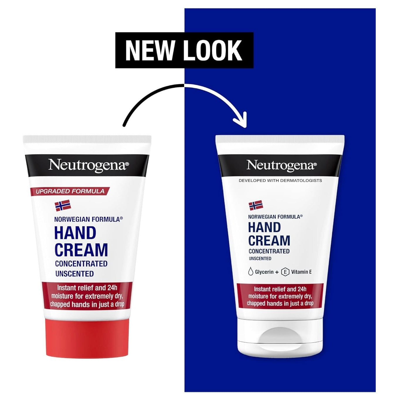 Neutrogena Norwegian Formula Concentrated Unscented Hand Cream with Glycerin and Vitamin E (1x 50ml), Immediate and Lasting Relief from Dry Skin and Chapped Hands. - Medaid