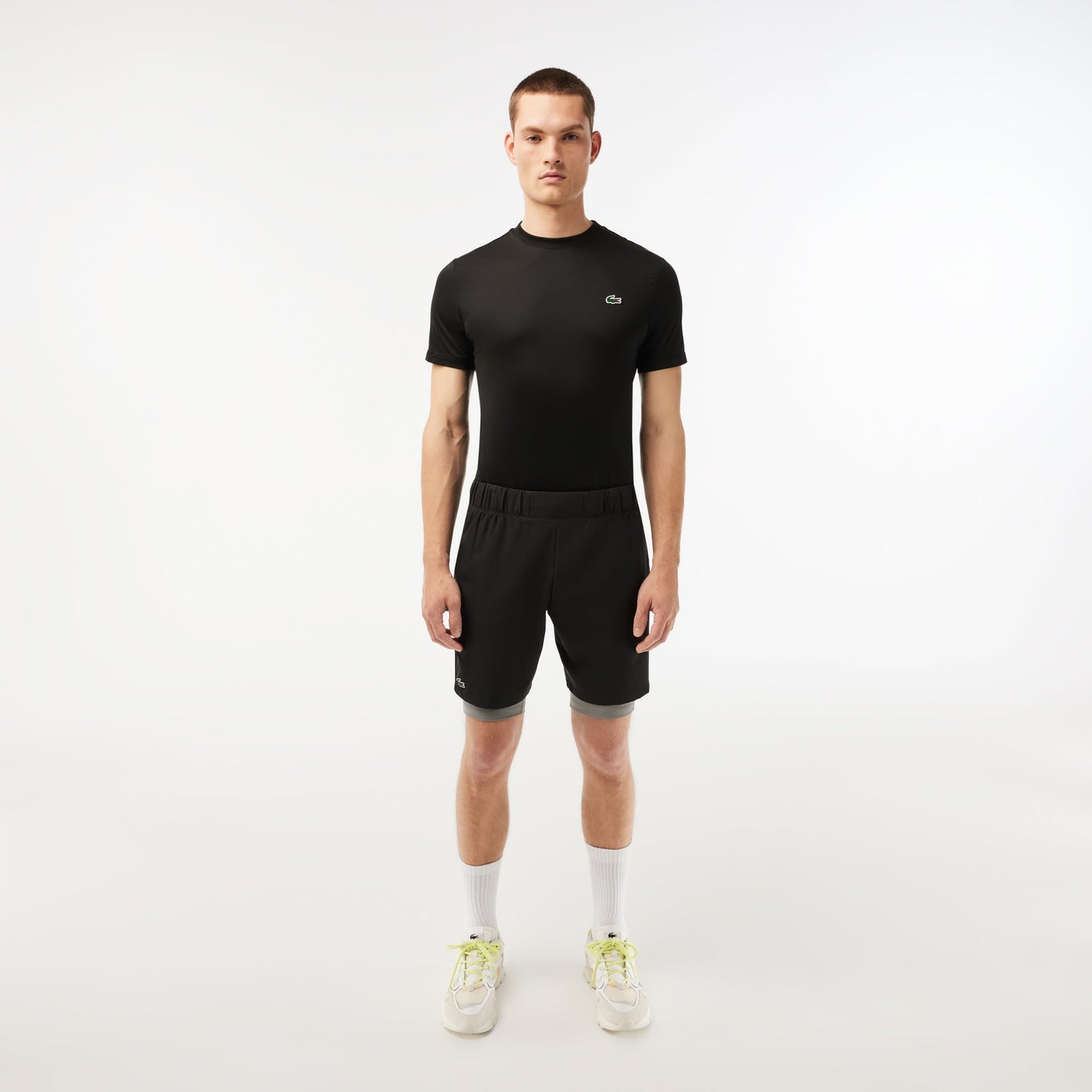 Mens Two-Tone Lacoste Sport Shorts with Built-in Undershorts - Medaid International