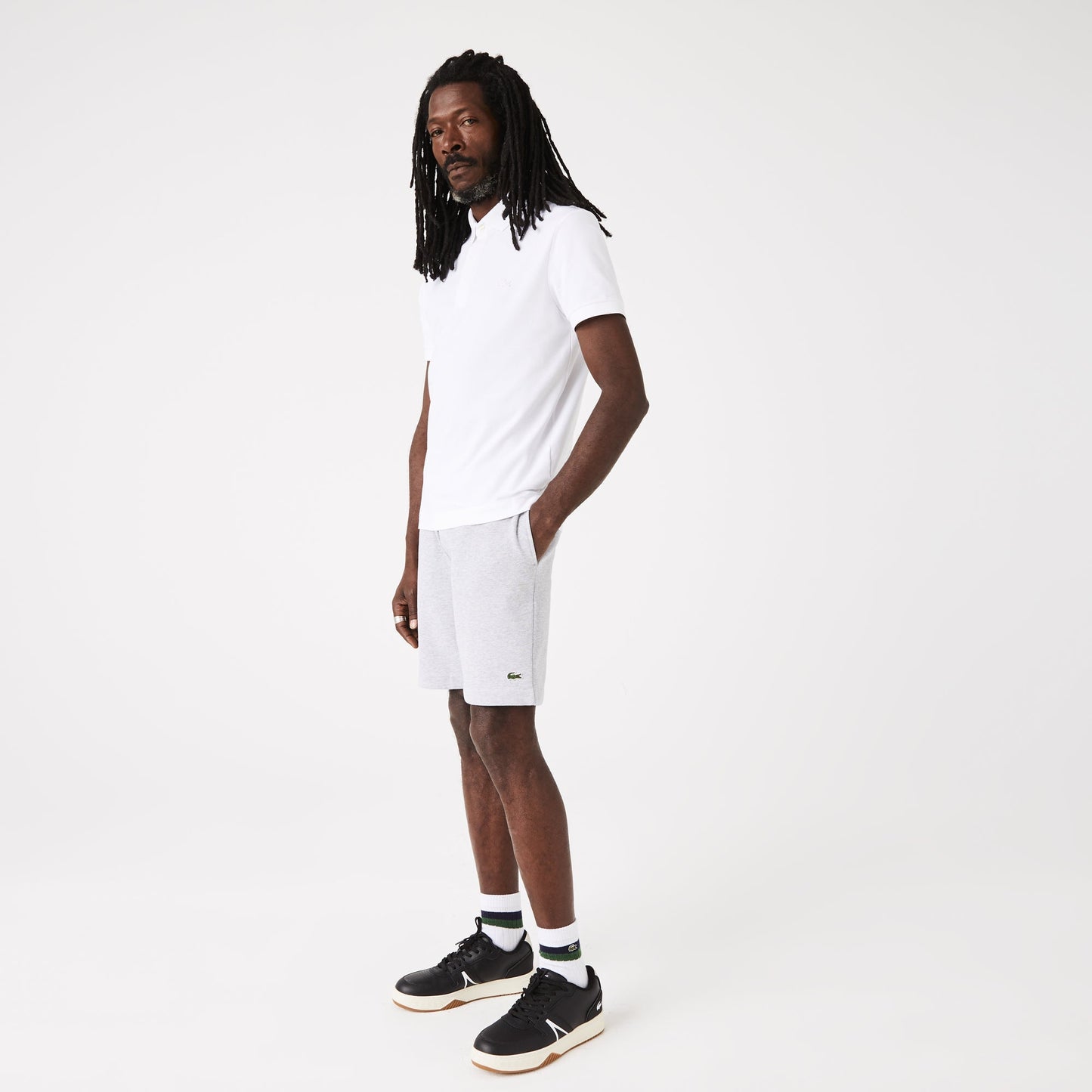 Men's Lacoste Organic Brushed Cotton Fleece Jogger Shorts - GH9627 - Medaid International