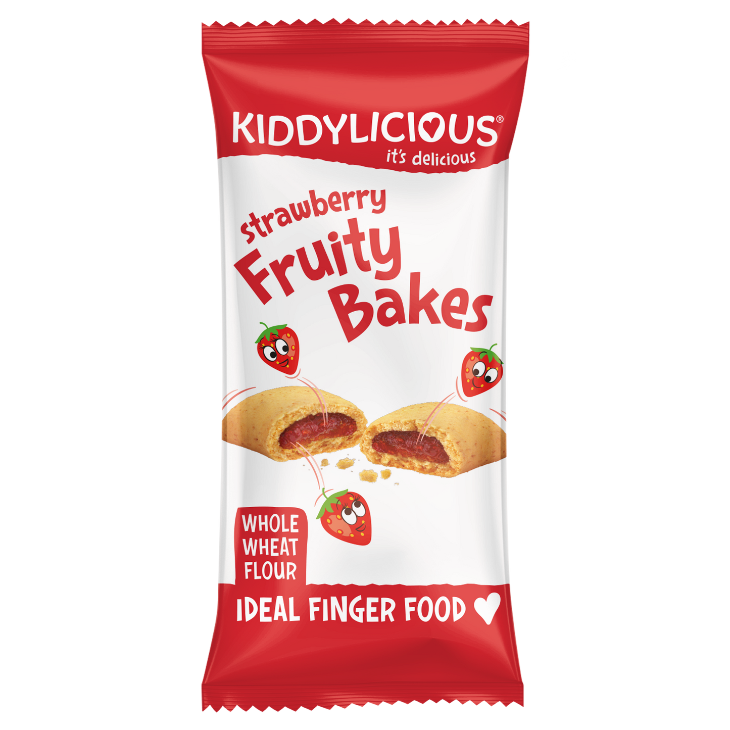 Kiddylicious Strawberry Fruity Bakes - Delicious Snacks for Kids with Real Fruit Centre - Suitable for 12+ Months - Medaid