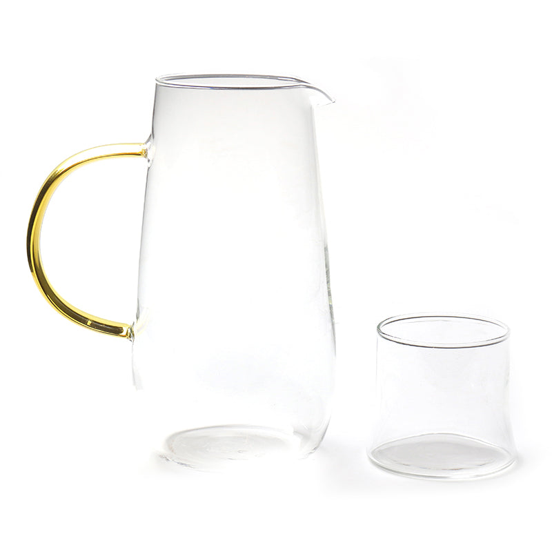 1300 ML, 2-Piece Heat-Resistant Borosilicate Glass Pitcher with Glass Cup - Medaid