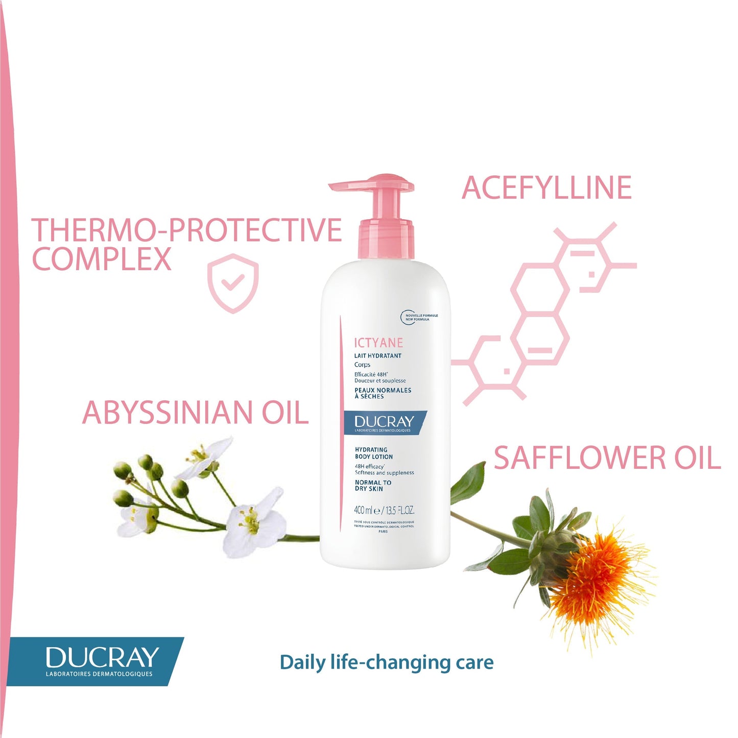 Ducray Daily Hydrating Body Care For Normal To Dry Skin 400ml - Medaid
