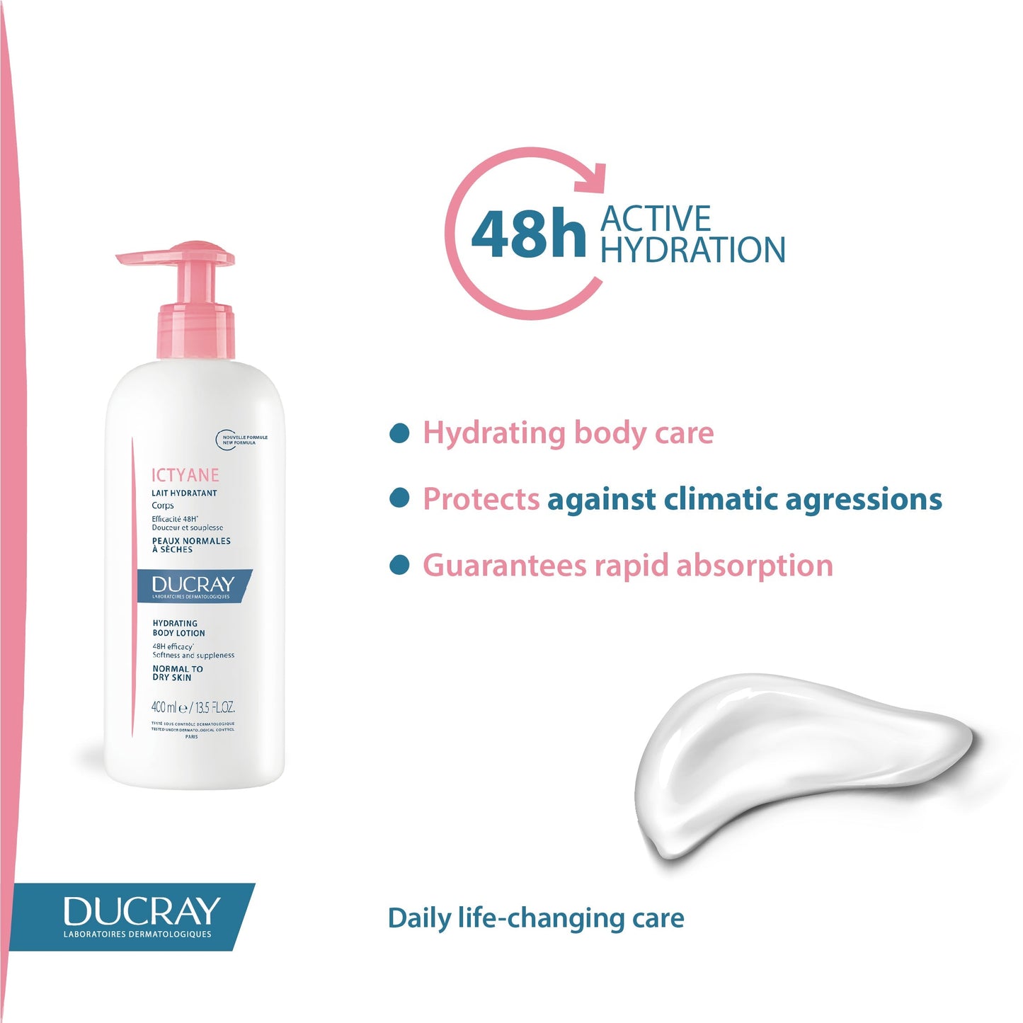 Ducray Daily Hydrating Body Care For Normal To Dry Skin 400ml - Medaid