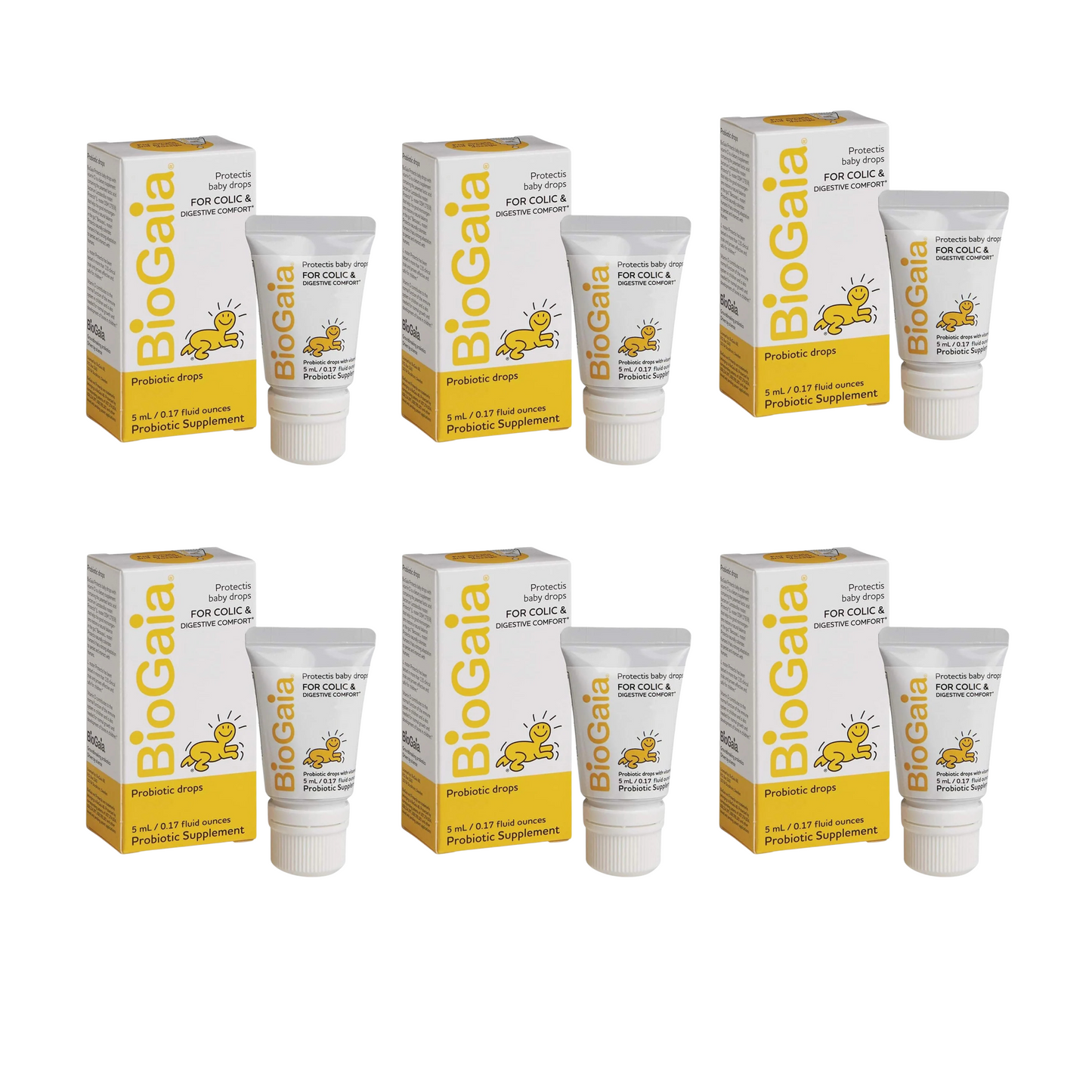 BioGaia BUNDLE Protectis Baby Digestive Health Probiotic Supplement Drops - 5ml, PACK OF 6 - Medaid