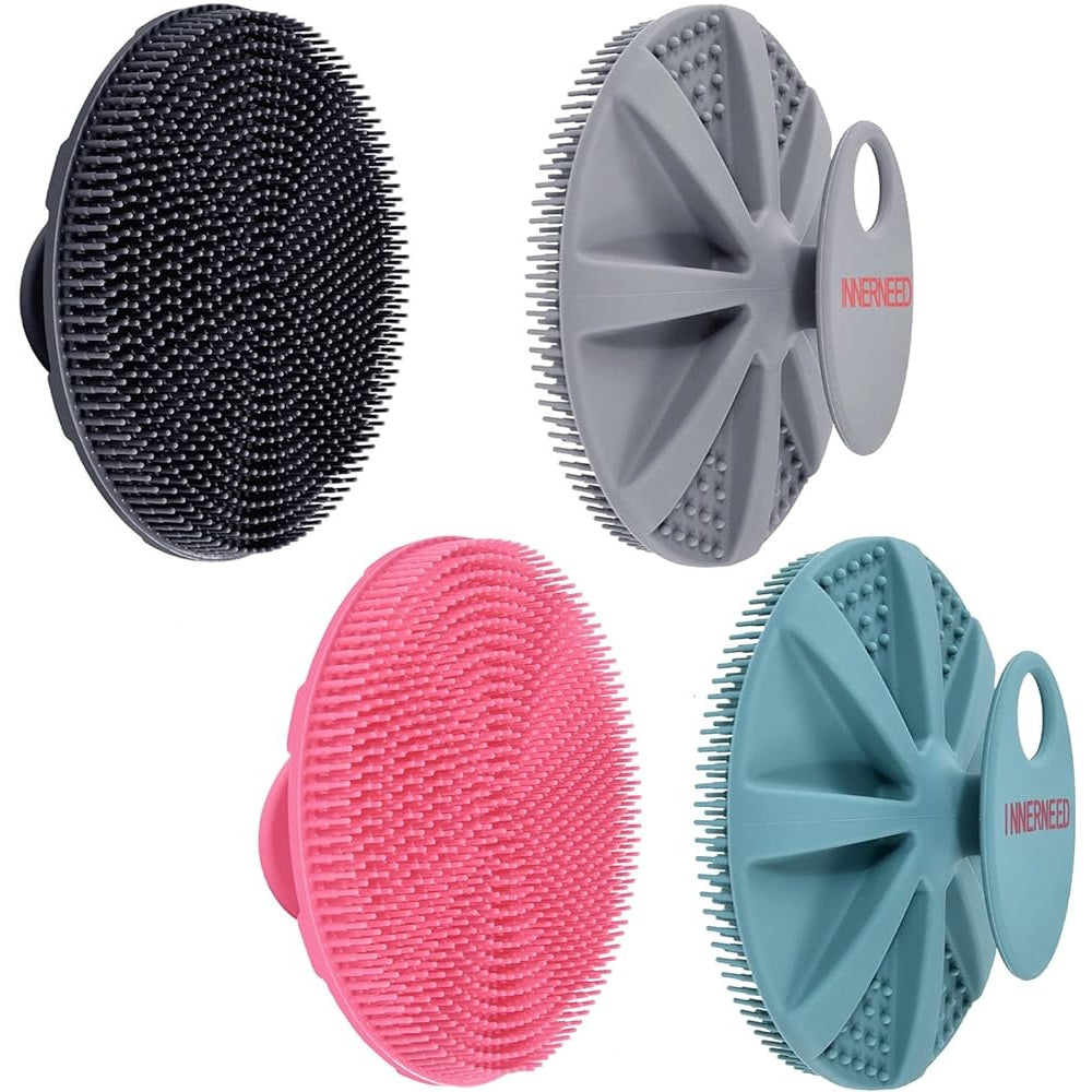 INNERNEED Soft Silicone Body Scrubber Shower Brush- Family Pack ( Set of 4 ) - Medaid