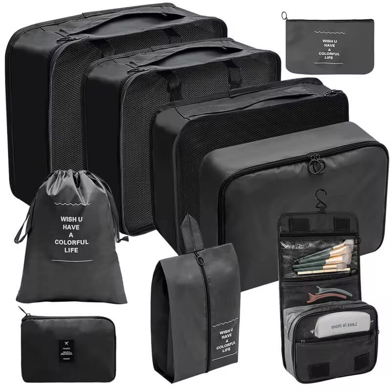 9 Piece Travel Packing Cubes Luggage Organizer - Medaid