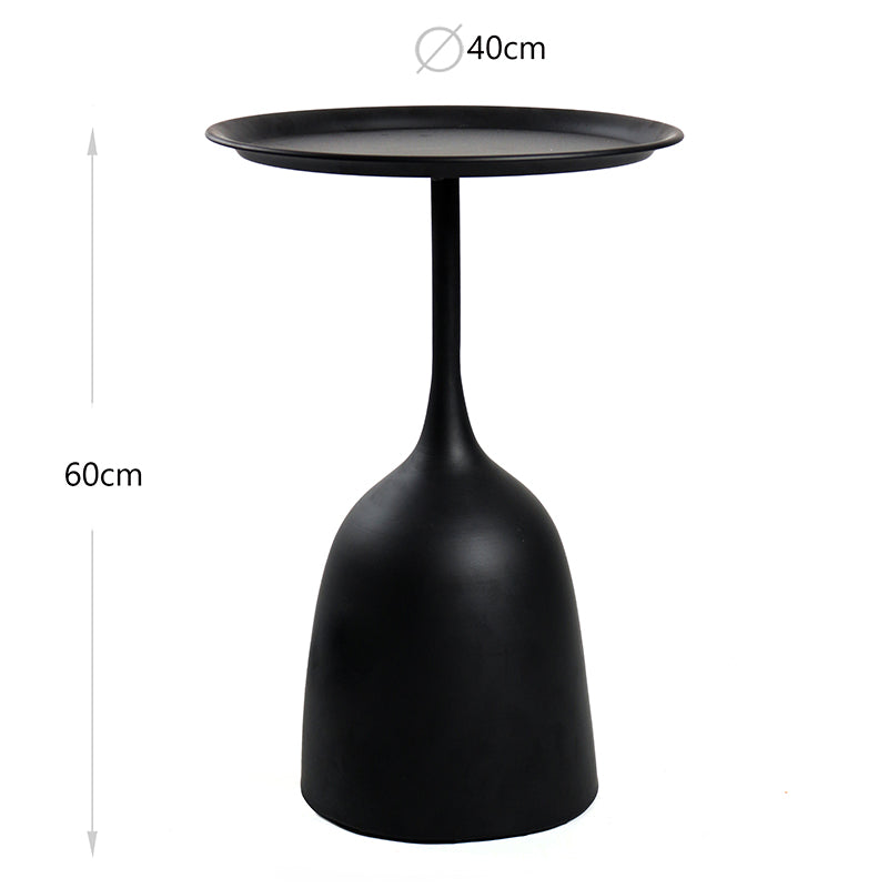 60 CM Iron Black Matte Side Table Coffee Table and Decorative Accent for Living Room Bedroom Home Decor - Medaid