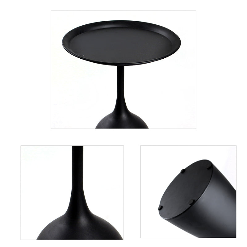 60 CM Iron Black Matte Side Table Coffee Table and Decorative Accent for Living Room Bedroom Home Decor - Medaid
