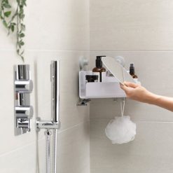 Joseph Joseph EasyStore Corner Shower Shelf with Removable Mirror - Medaid