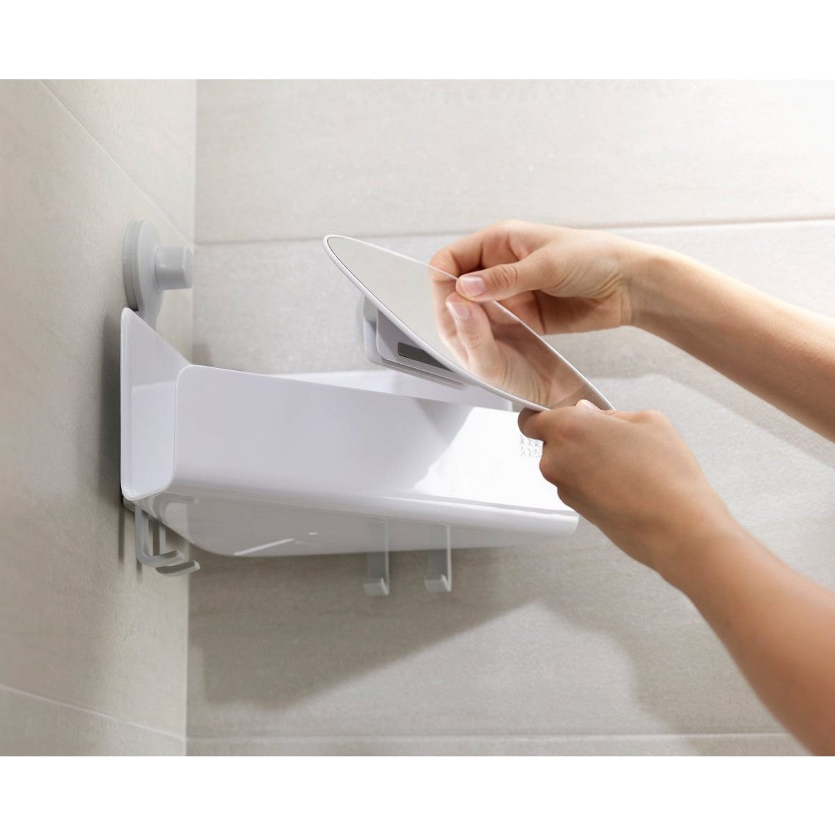 Joseph Joseph EasyStore Corner Shower Shelf with Removable Mirror - Medaid
