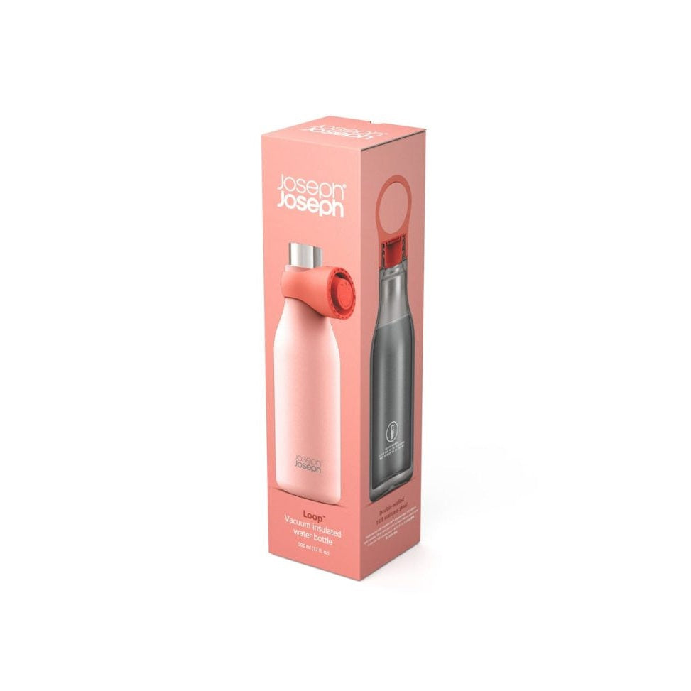Joseph Joseph Loop™ 500ml Stainless-steel Vacuum Insulated Water Bottle Coral - Medaid