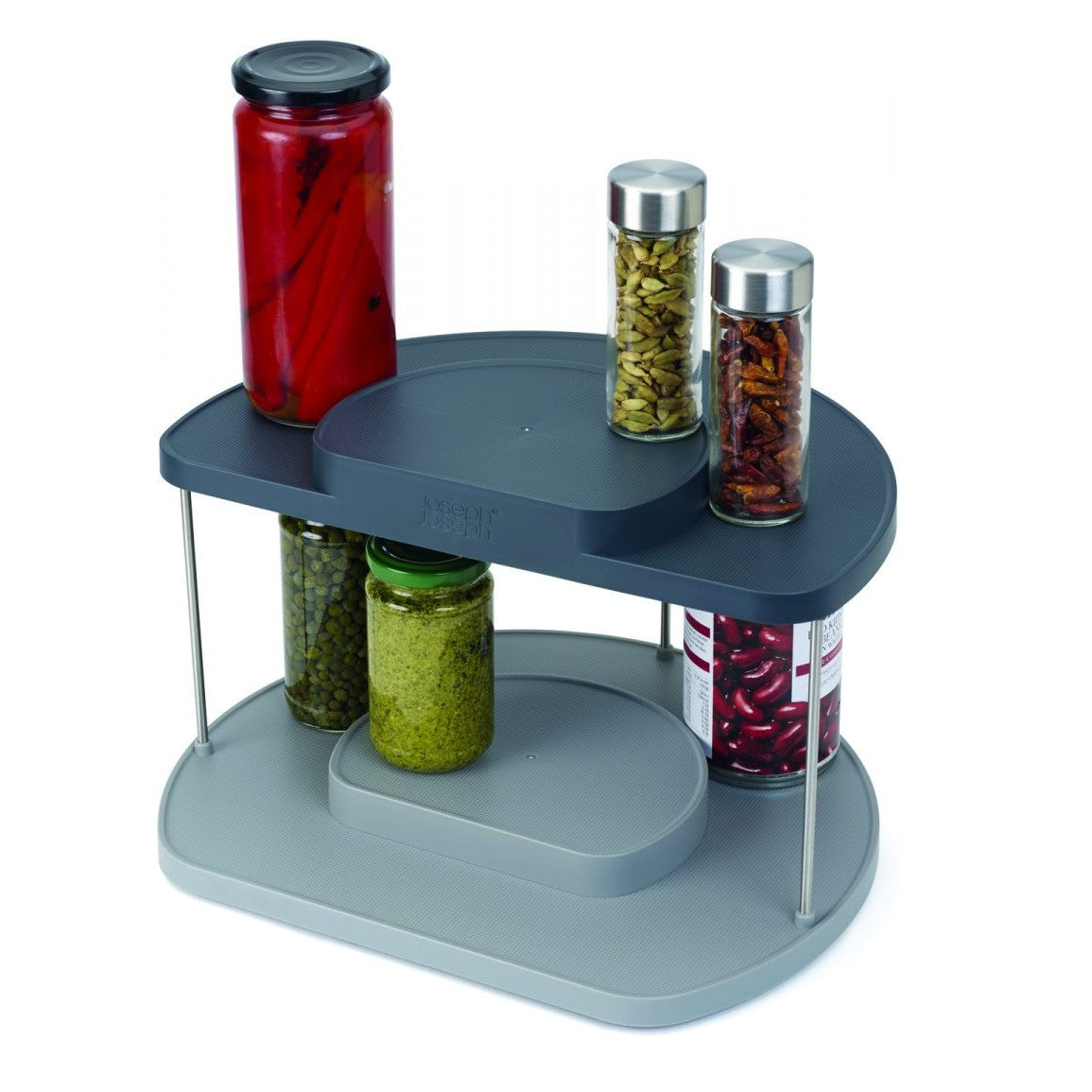 Joseph Joseph Cupboard Store 2Tier Rotation ORG Grey - Medaid