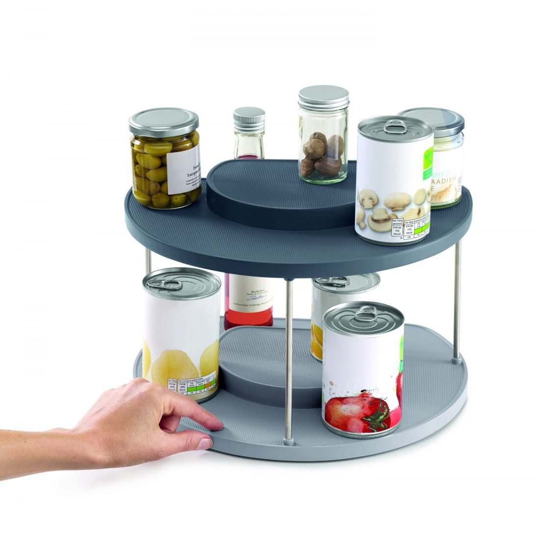 Joseph Joseph Cupboard Store 2Tier Rotation ORG Grey - Medaid