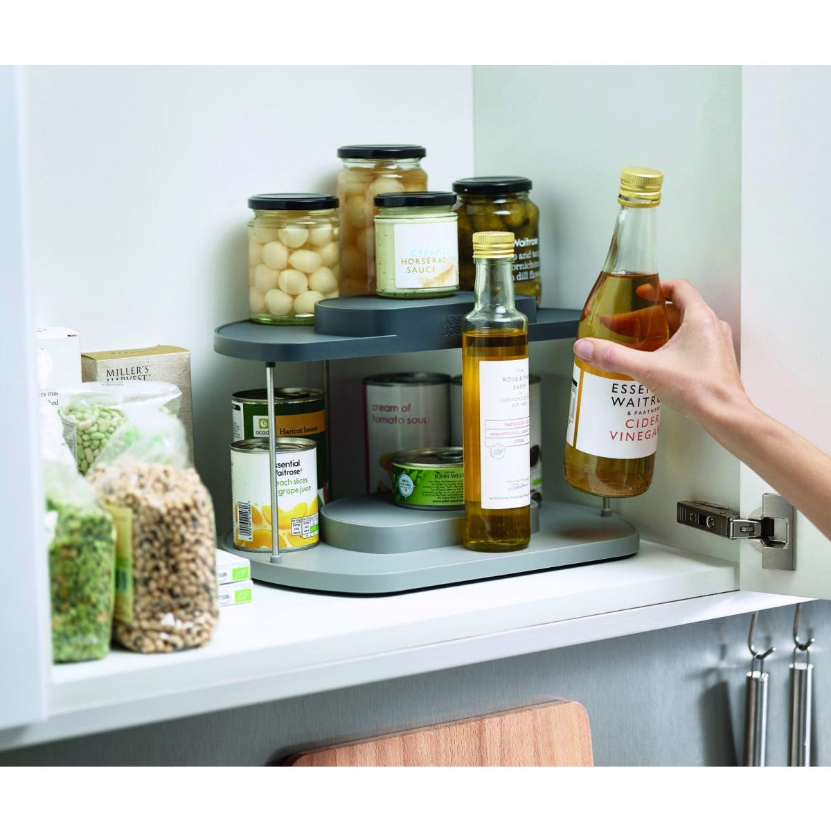 Joseph Joseph Cupboard Store 2Tier Rotation ORG Grey - Medaid