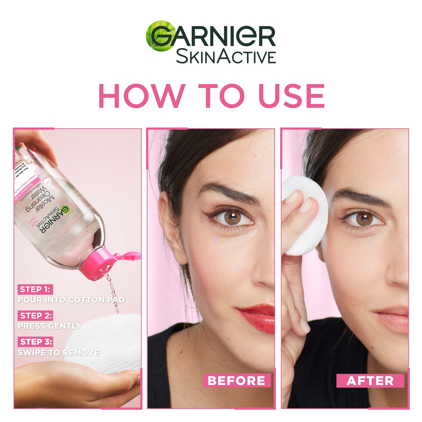 Garnier Micellar Water Facial Cleanser and Makeup Remover Pink for sensitive skin (3 sizes) - Medaid - Lebanon