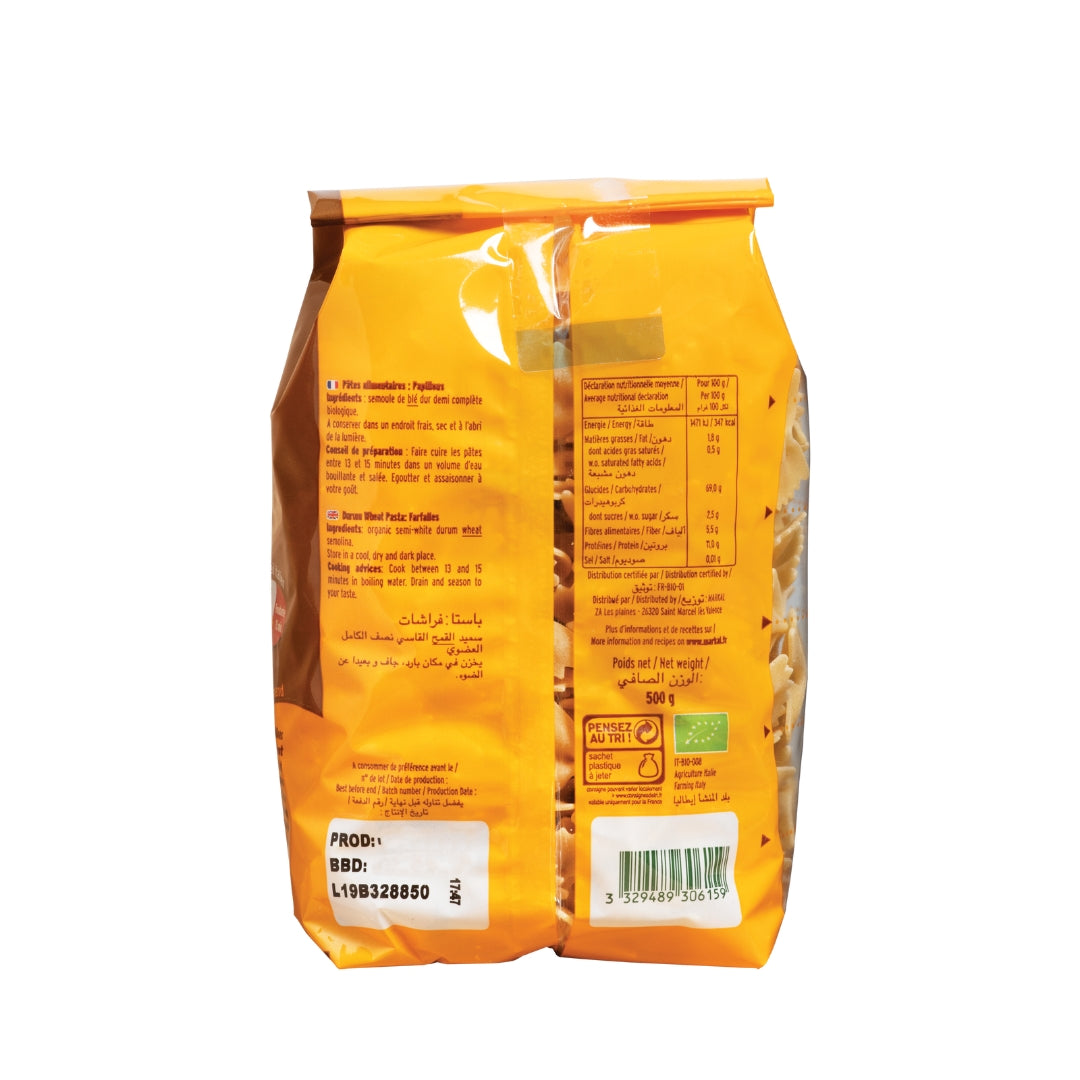Organic Semi-Whole Farfalle Pasta - Medaid