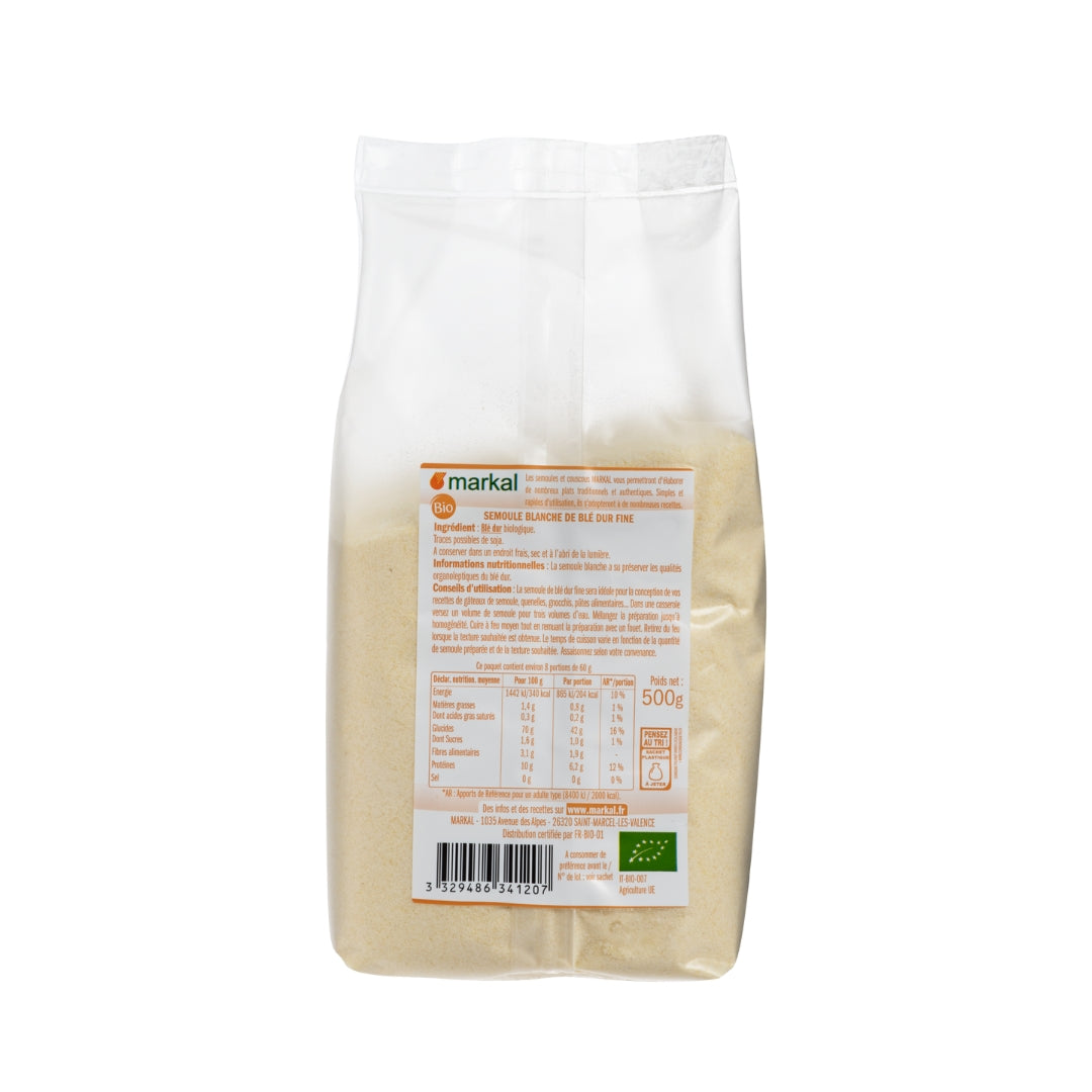 Organic Fine White Durum Wheat Semolina - Medaid